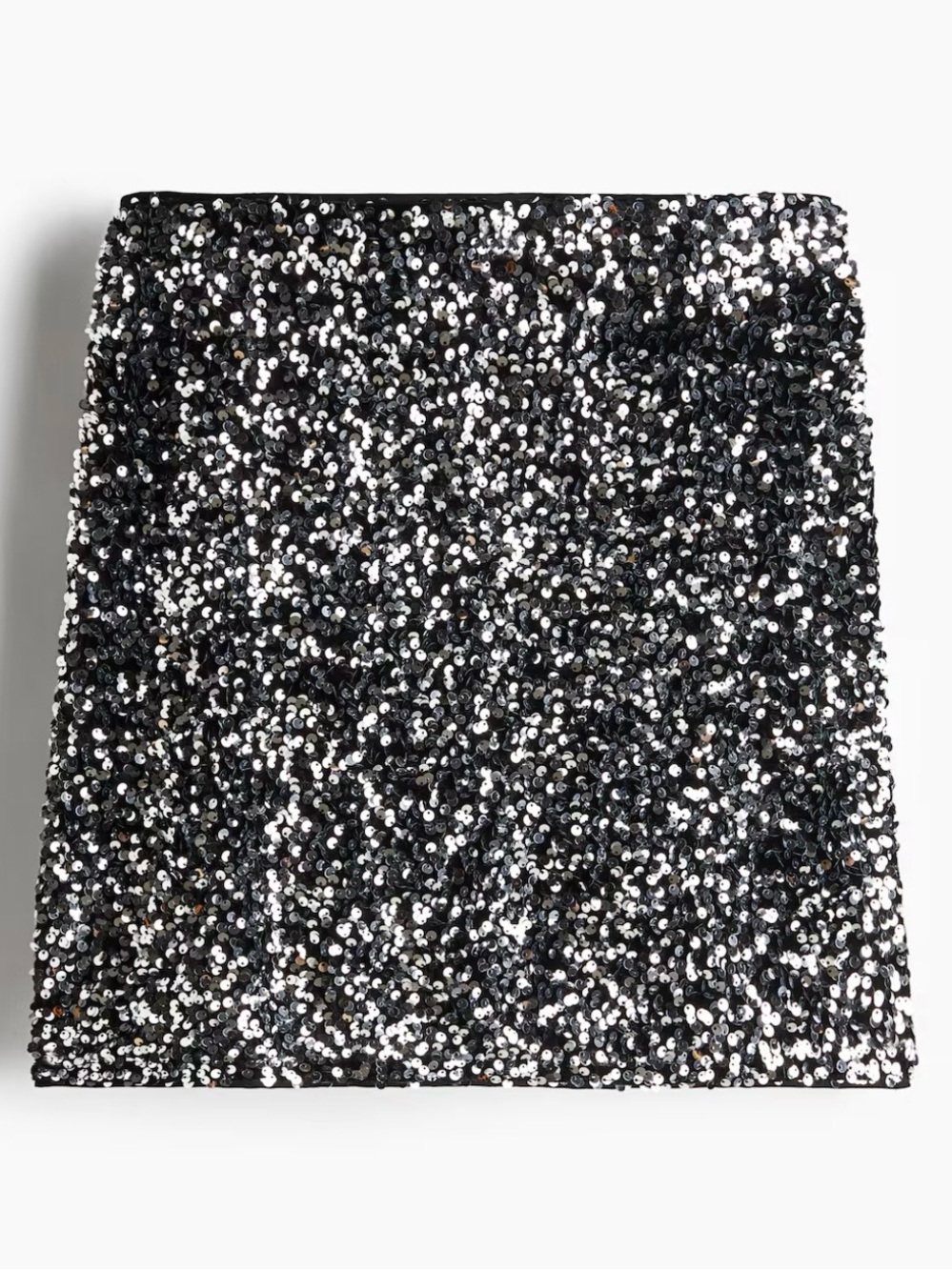 H&M Black and Silver Sequin Mini Skirt